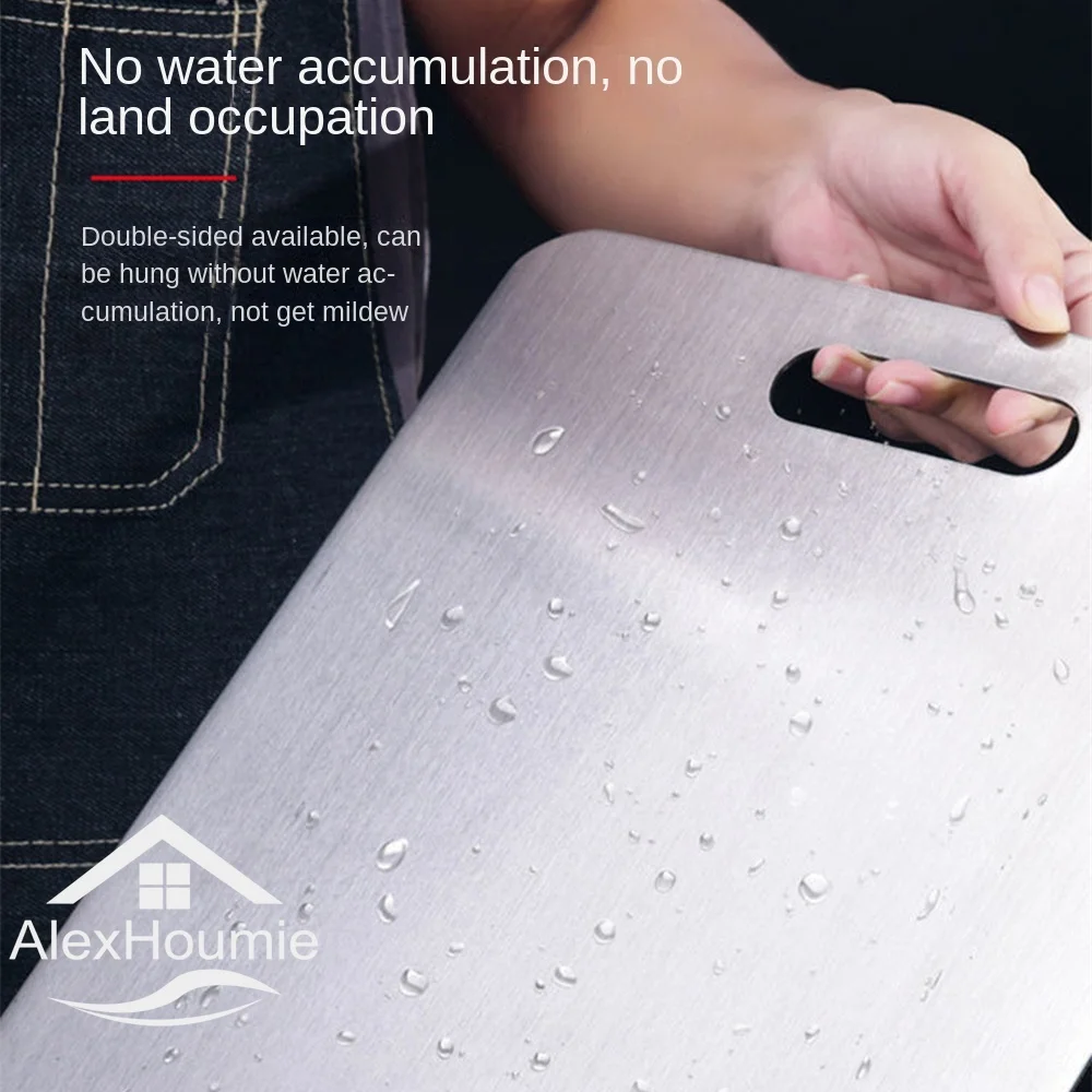 Tabla de cortar de acero inoxidable para el hogar, tabla de cortar Rectangular para cocina, amasadora de masa, herramienta para cortar masa y frutas y verduras