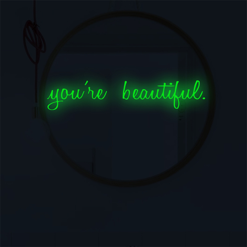 Glow in The Dark Inspirational Quotes Decals Motivational Luminous Stickers Positive Poster for Kids Living Room Wall Art Decor