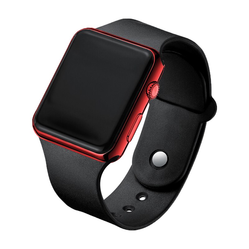 Mode Mannen Kijken Vrouwen Casual Sport Armband Horloges Wit LED Elektronische Digitale Snoep Kleur Siliconen Horloge Kinderen: black red