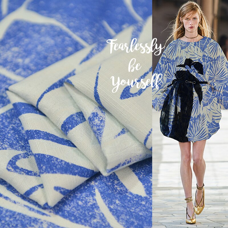 Vivid Blue Spun Silk Fabric main image 0