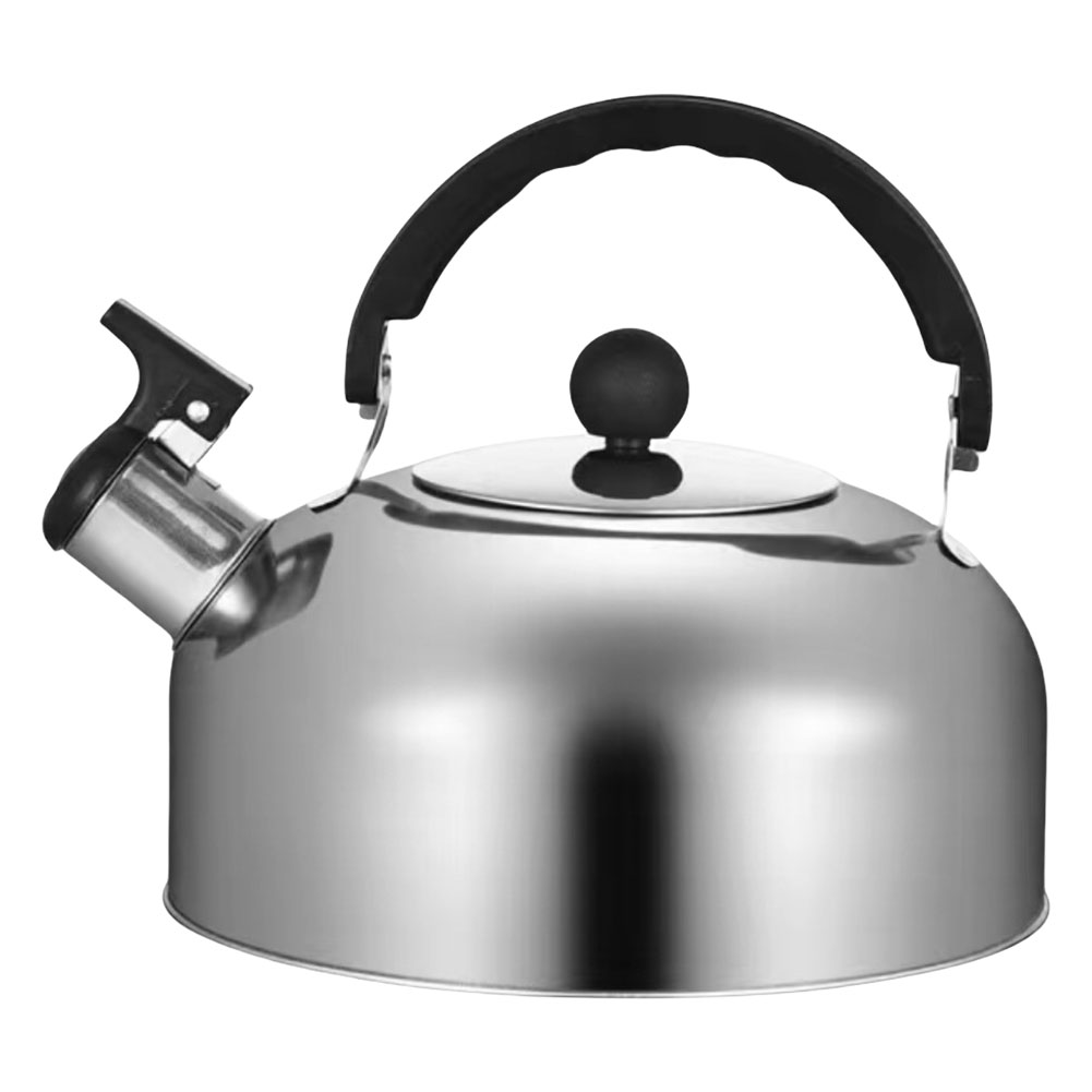 3l visslande tekokare i rostfritt stål, vattenkokare, värmebeständig vattenkokare, campinggryta för induktionsspis, gasspis: Silver-