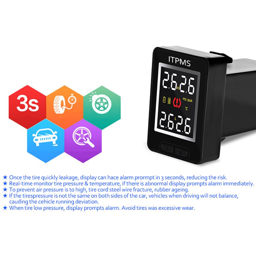 U912 Auto TPMS Draadloze Auto Tire Pressure Monitoring System Met 4 Externe Sensoren LCD Embedded Monitor Voor To-yo -ta Alleen