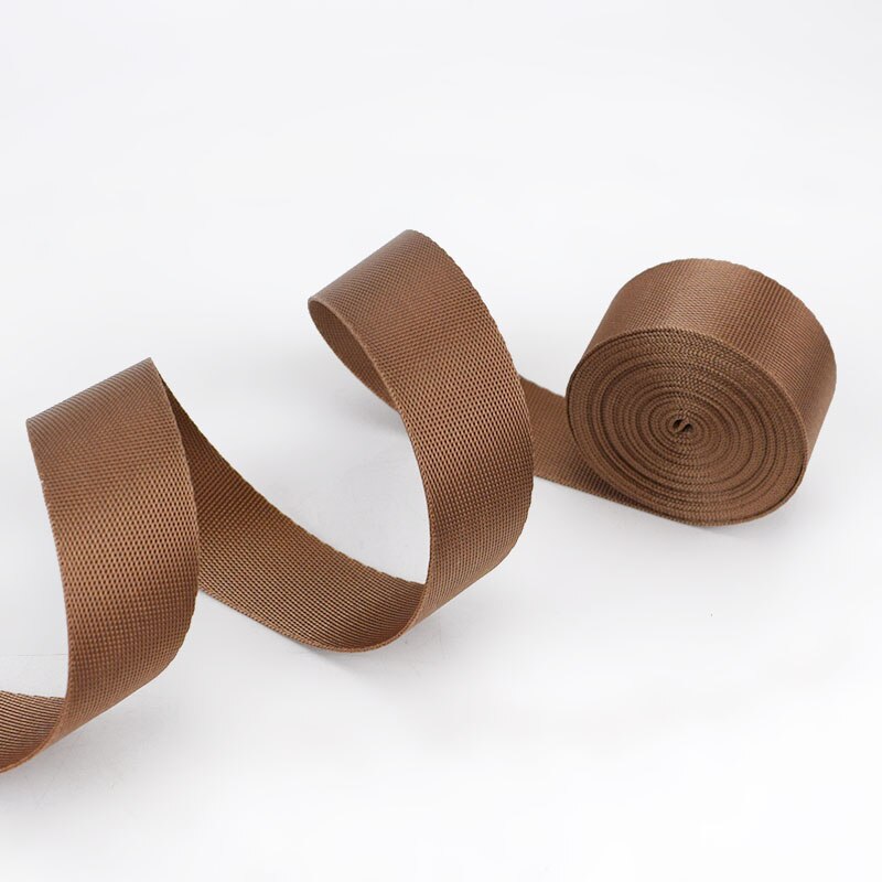 5M 0.7Mm Dikke 25Mm Polyester Nylon Spanbanden Lint Band Outdoor Rugzak Tas Strap Diy Halsband Knapsacktapes bias Binding: Brown