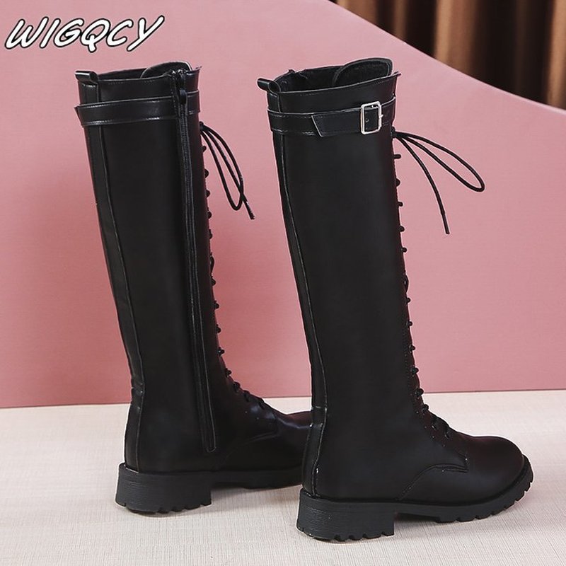 Botas con cremallera lateral y punta redonda para mujer, botines gruesos con tacón alto de terciopelo a la , para otoño e invierno,