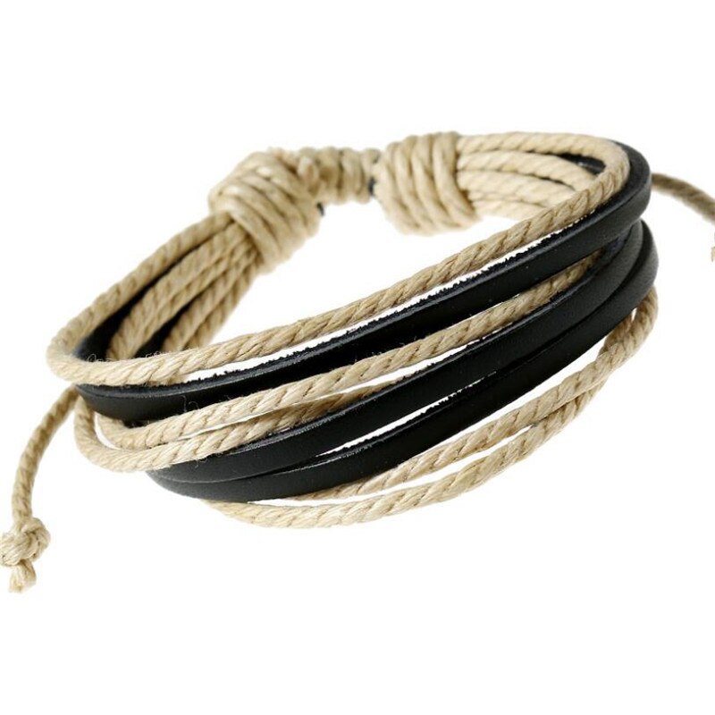 Boheme håndvævet læder armbånd retro mænd og kvinder vilde flerlags armbånd punk stil personlighed armbånd navn armbånd: B1120-9