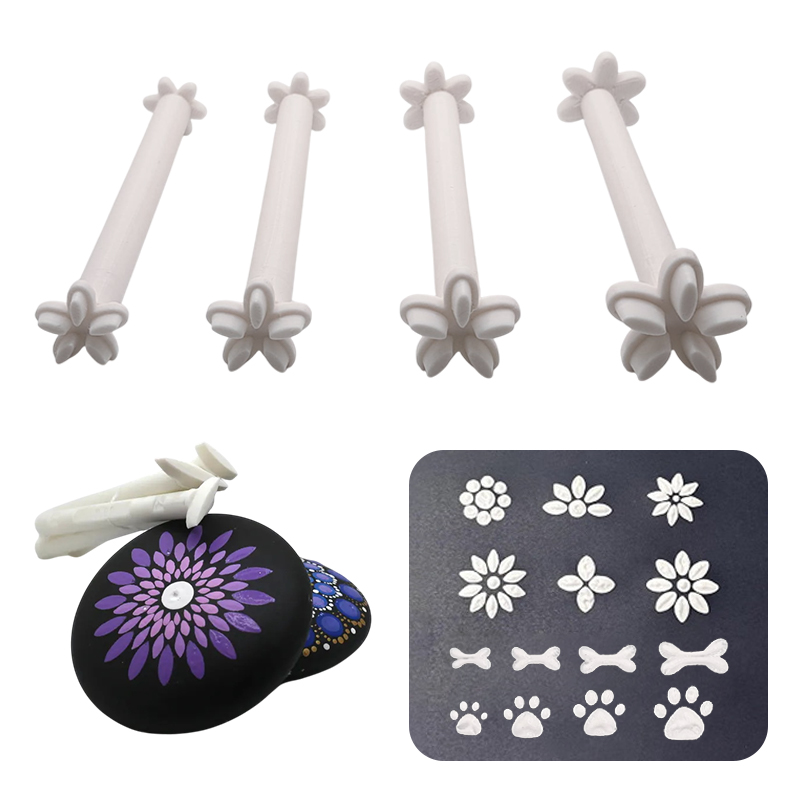 Set de Herramientas de Punteado - Bolígrafo Estampador Arte 7 Piezas - Patrón Luna Graffiti Flores DIY