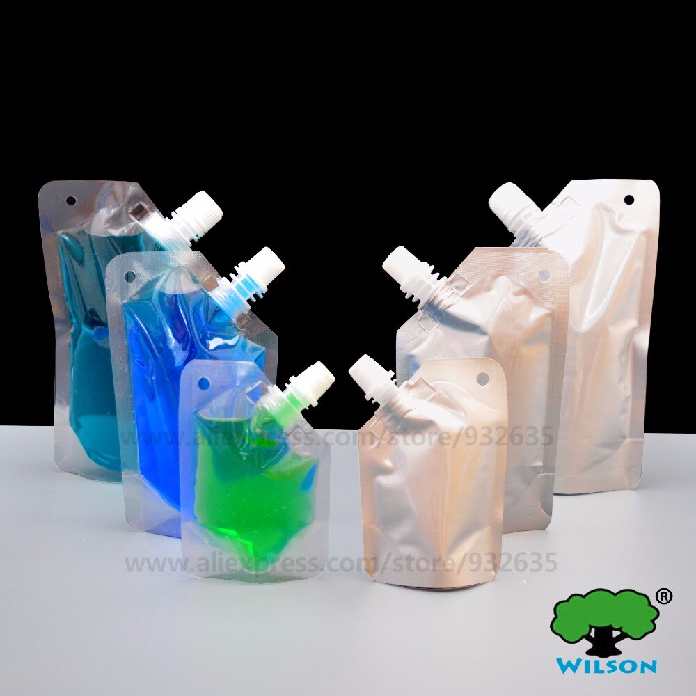 Doypack-Bolsa de almacenamiento de alimentos para mascotas, contenedor transparente de 50-250ML con boquilla, para salsa, bebida, escurridor, 20 unids/lote