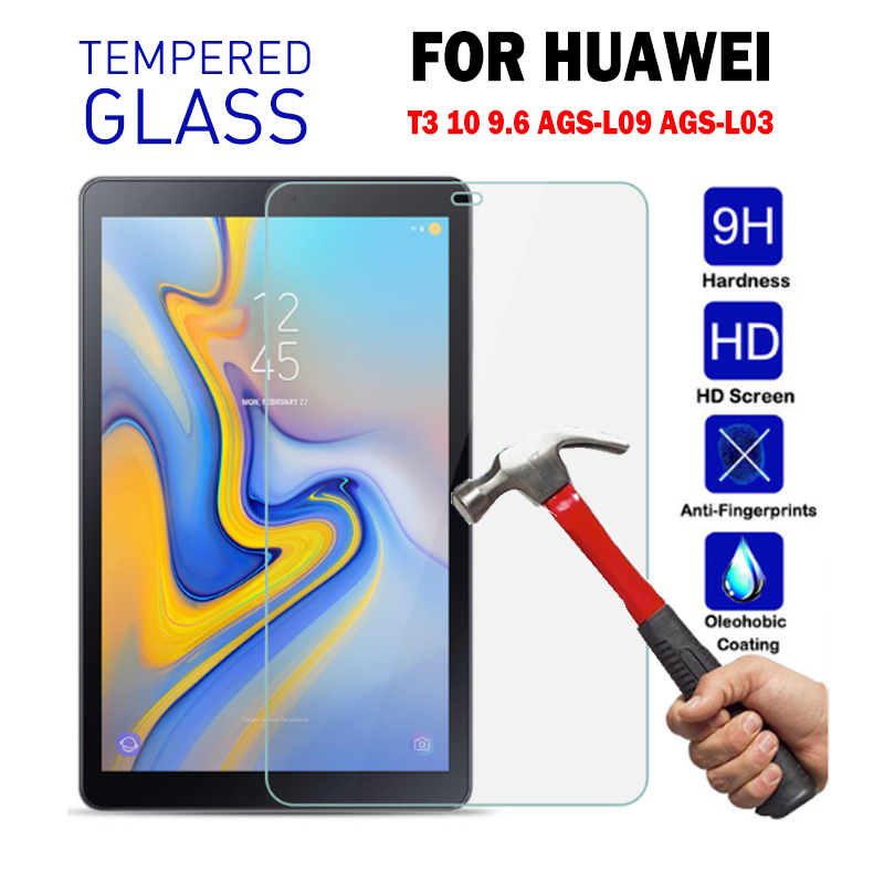 Para Huawei MediaPad T3 10 niños de espuma EVA mano a prueba de golpes a prueba funda de cuerpo entero para Huawei T3 9,6 AGS-L09 AGS-L03 AGS-W09: Tempered Glass