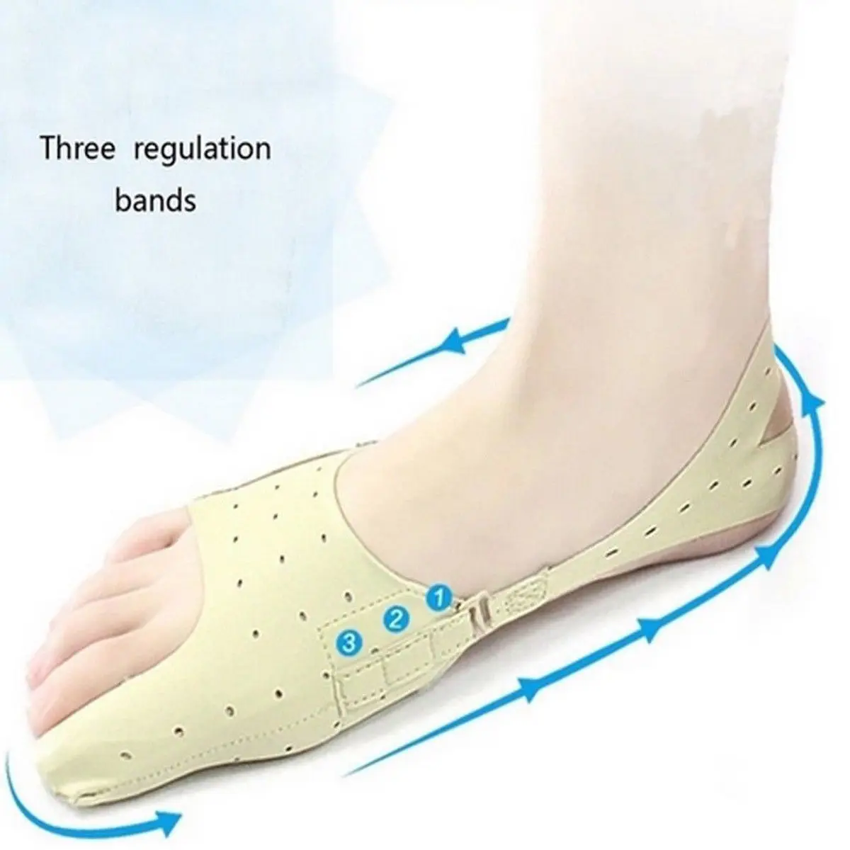 Elastischer Ballen-Korrektor, 1-teiliges Fußpflege-Werkzeug, große Fußknochen, Zehenspreizer, orthopädisches Hallux-Valgus-Zubehör: Licht Grau