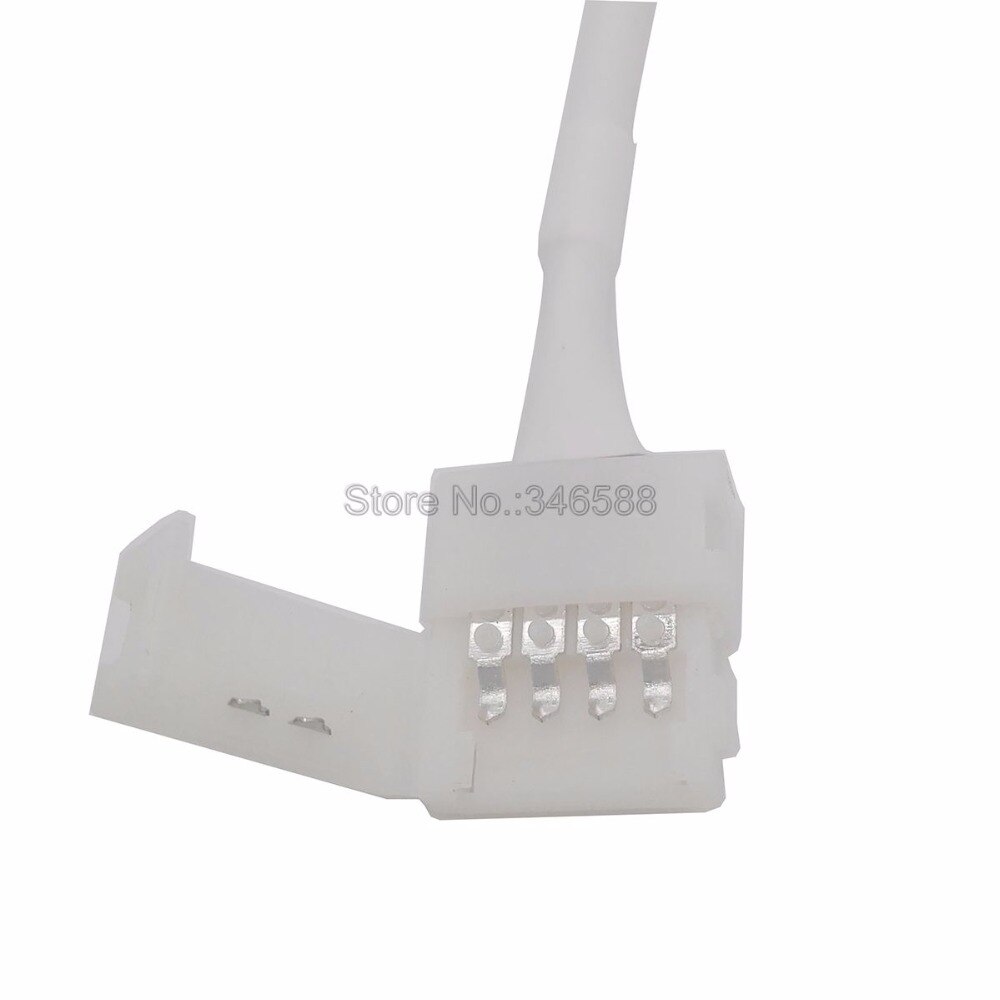5Pcs 10Mm 4 Pins Rgb Led Strip Connector Solderless Pcb Met Vrouwelijke Connector 15Cm Witte Kabel Voor 5050 3528 Smd Rgb Led Strip