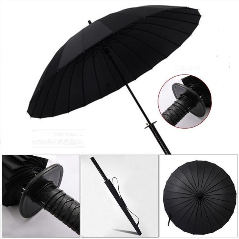 Parapluie samouraï japonais super coupe-vent semi-automatique longue poignée parapluie 8/16/24 os mâle dame animation parapluie