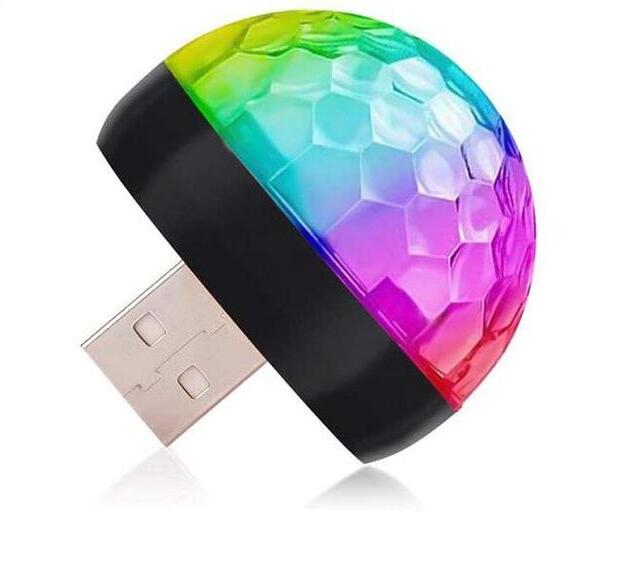 USB DC 5V Double head Disco ball stage light music control Android Apple phone colorful dj light Christmas party light kids: USB Stage Blub / Single Stage Blub
