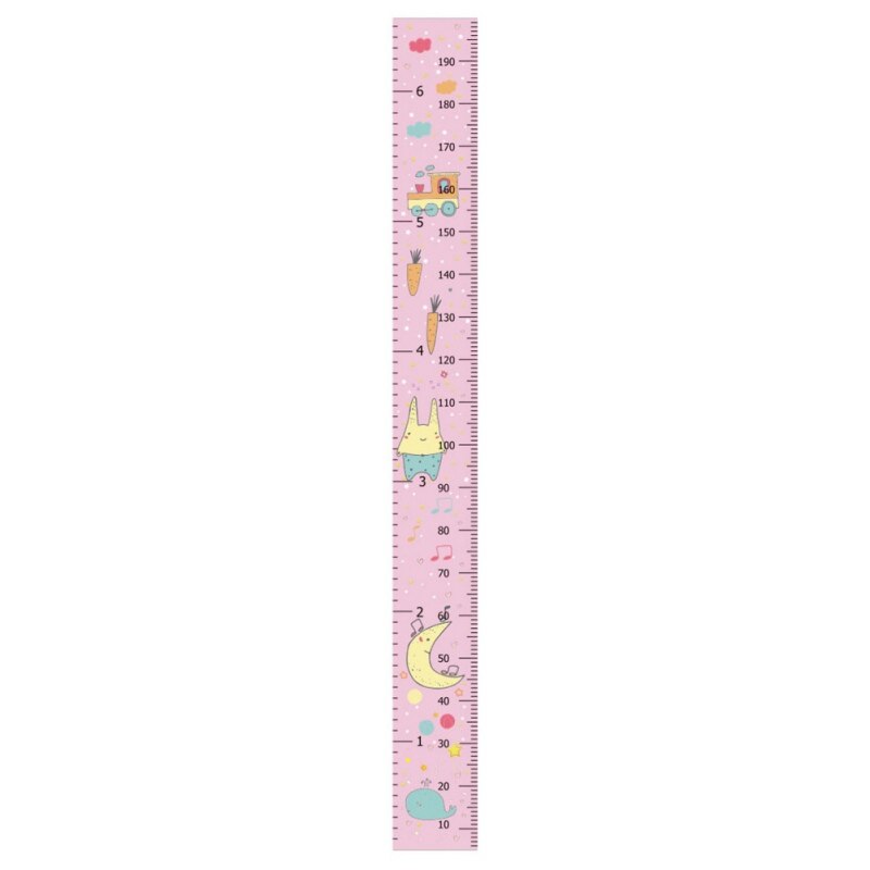 Hængende lærred højde børn vækstdiagram vægdekor lineal med træramme børn højde rekord til baby børnehave dekoration 1: A5