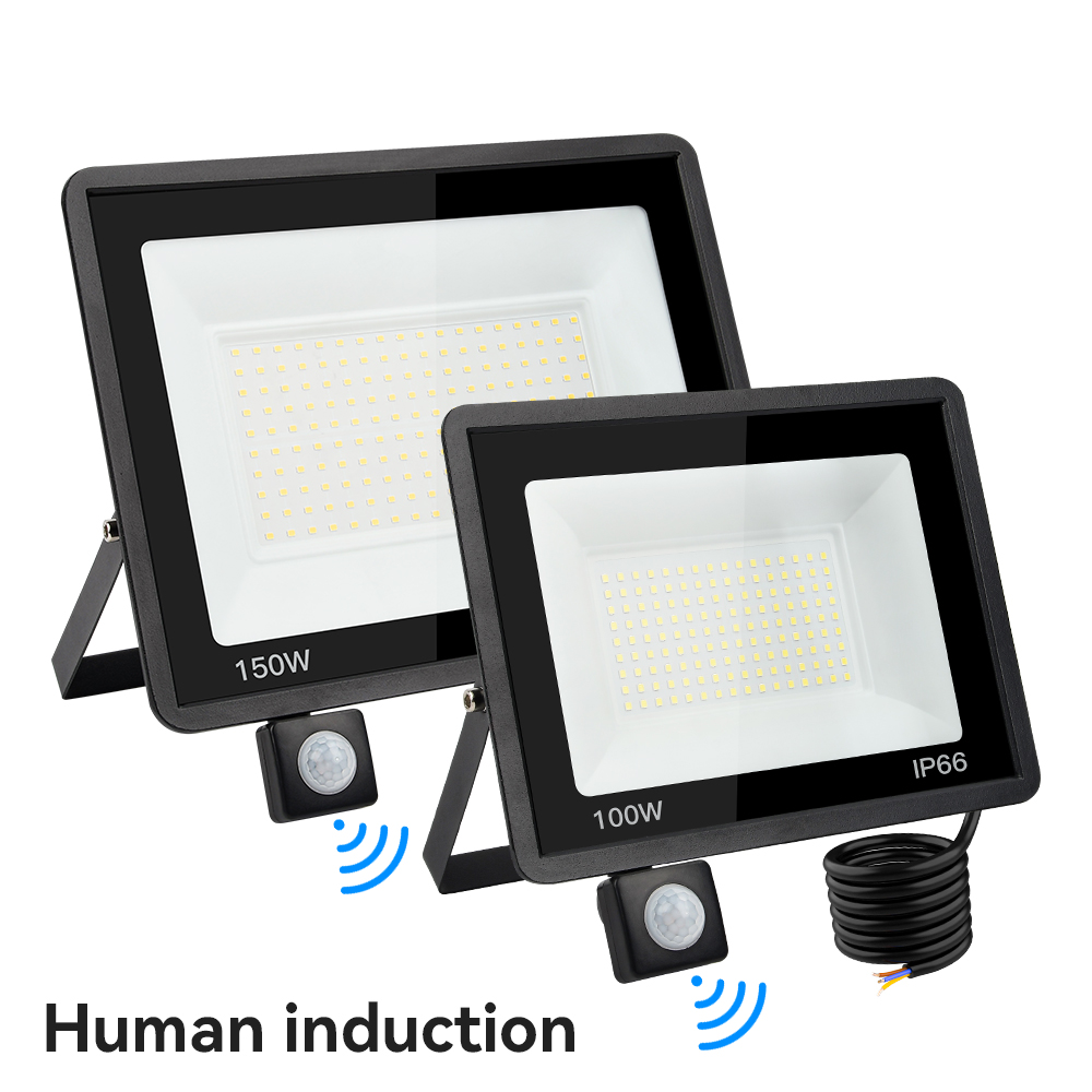 LED Floodlight Outdoor Motion Sensor Floodlight Light AC220V 10W-100W IP66 Waterproof Spotlight Street Lamp For Garden Backyard