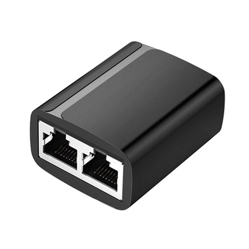 RJ45 Splitter Connector Adapter 1 to 2 Ways Ethernet Splitter Coupler Plug Play Ethernet Extender Converter for Laptop