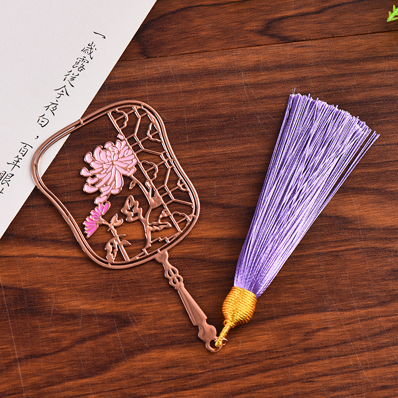 Pruim, Orchidee, Bamboe En Chrysant Bladwijzers Metalen Sector Kwastje Bladwijzers Student Leraar Mooie Boek Accessoires