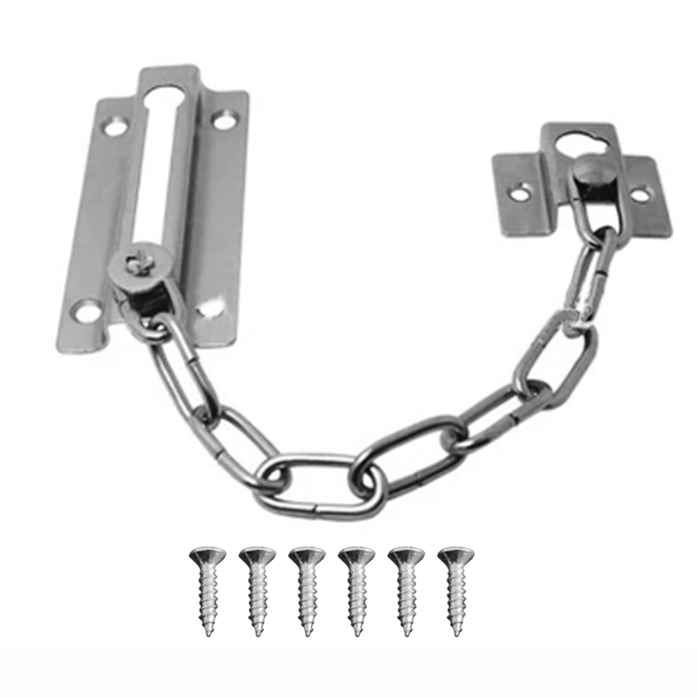 Stainless Steel Sliding Door Lock Safety Chain Bolt Locks Hotel Office Security Chain for Display Cabinet