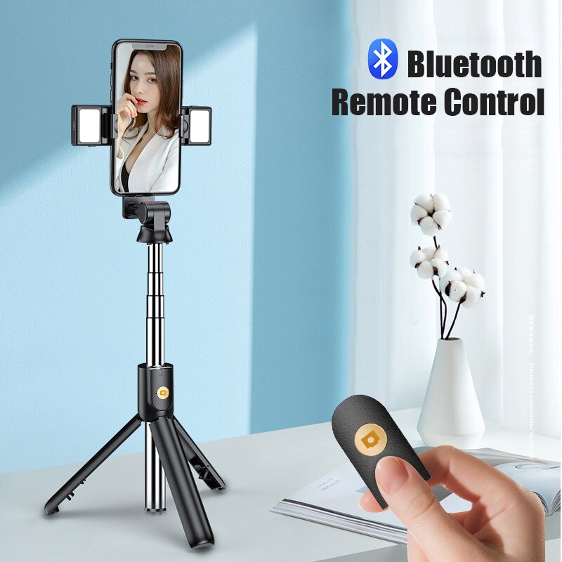 4 in 1 kabelloser bluetooth-selfie-stick mit faltbarem stativ, universell für smartphones