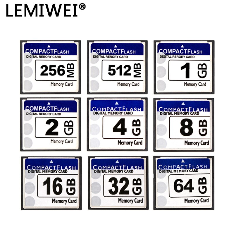 Lemiwei 64GB CF Card 32GB Memory Card Class 10 16GB Compact Flash Card 256MB 512MB 1GB 2GB 4GB 8GB C10 Real Capacity