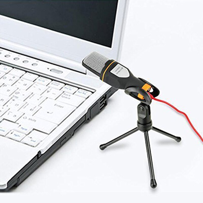Microphone à condensateur haute sensibilité avec support, pour enregistrement, ordinateur portable, micro unidirectionnel