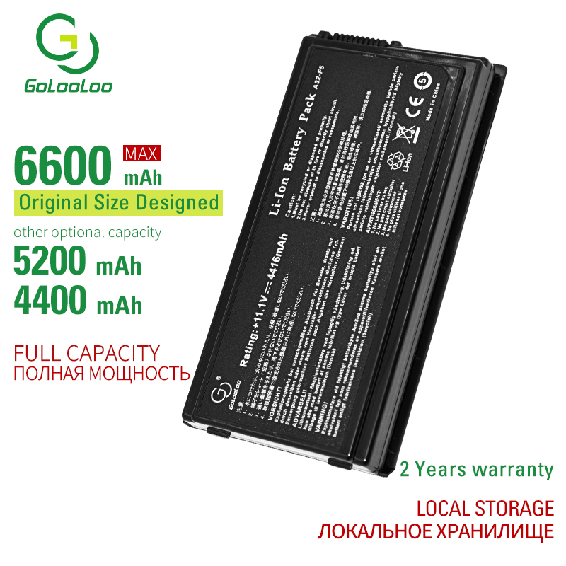 Golooloo 5200Mah 6 Cell A32-F5 Laptop Batterij Voor Asus F5C F5M F5R F5SL X50RL X50SL X50V X50VL 90-NLF1B2000Y a32-f5 6 Cellen