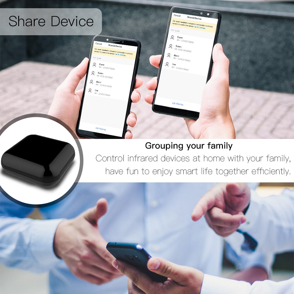 Wifi smart ir trådløs infrarød fjernbetjening tv air condition sat by smart life / tuya app, fungerer med alexa echo google home