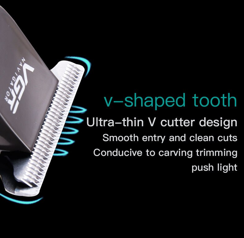 VGR V-030 Hair Clipper USB Rechargeable Cutting Machine Adjustable Steel Blade Clipper Trimmer Tool