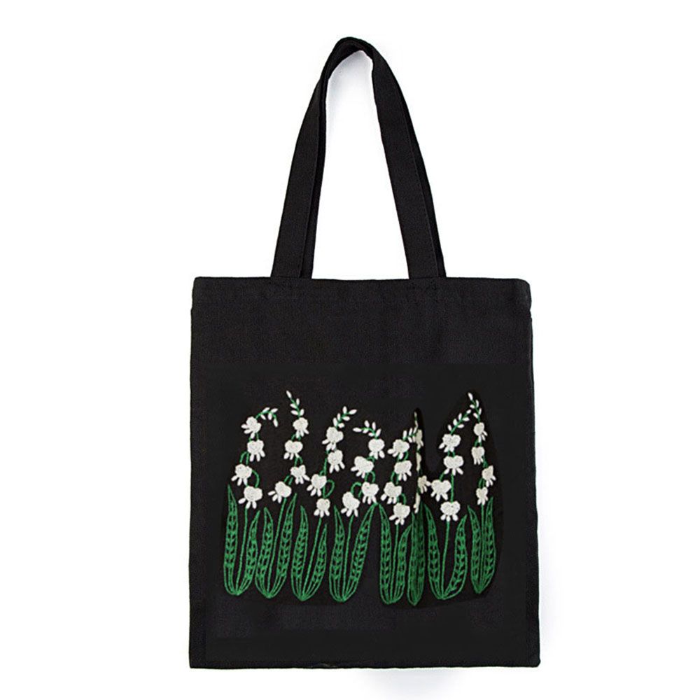 Bloem Patroon Borduurwerk Canvas Tas Diy Naaien Kruissteek Handwerk Artcraft Handtas Met Borduurwerk Hoepel Voor Beginner: 01