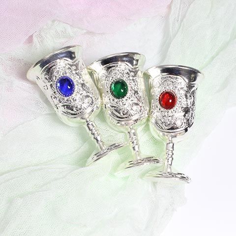 Energe forår antik håndværk hvidvinsglas kinesisk miao tibetansk med diamantvinsglas sæt med ædelsten sølv retro bæger: 3 stk