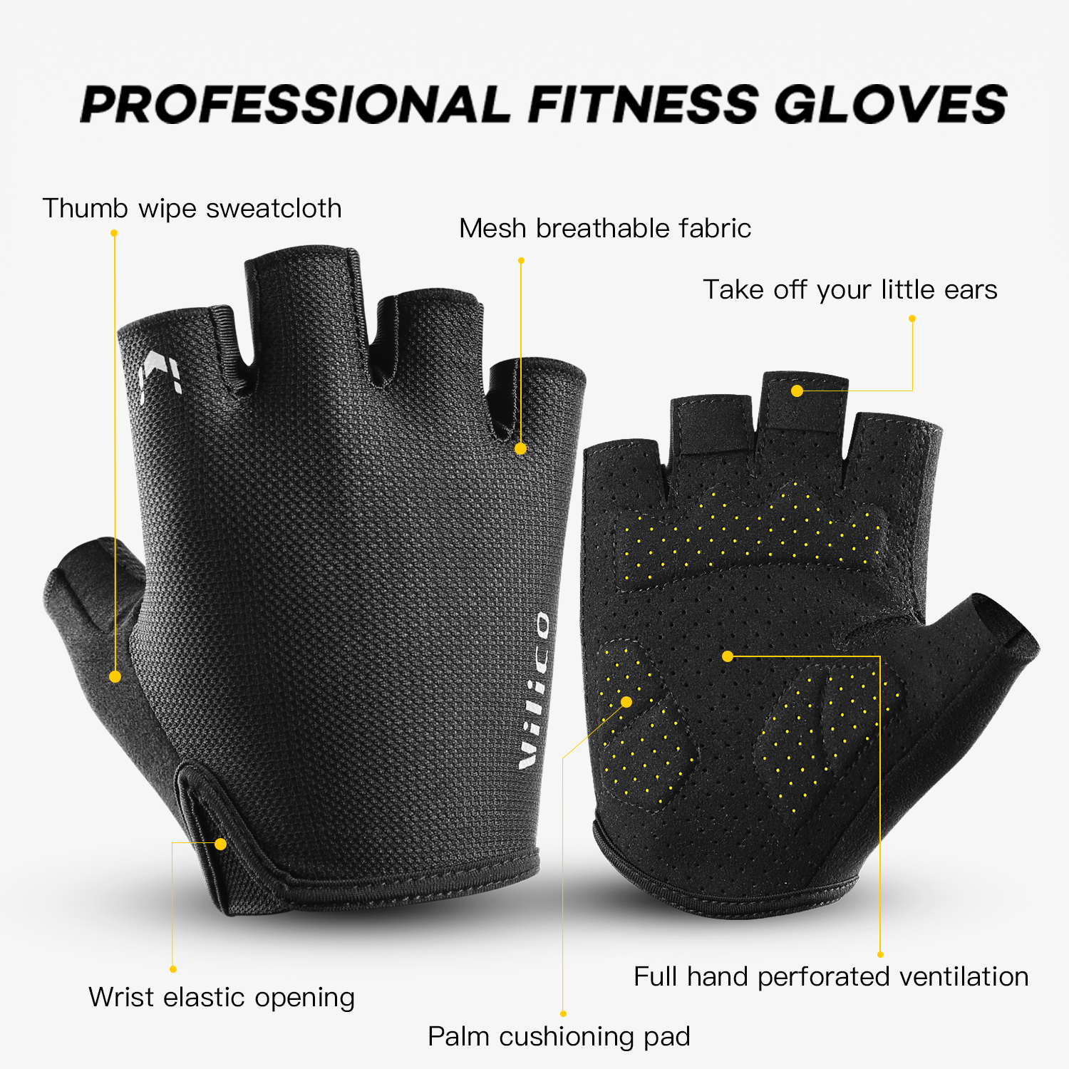 Sports Fitness Gloves Equipment Non-slip Handguards Gym Gloves Bench Press Barbell Fitness Protective Gear