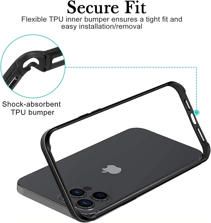 Aluminium Frame Metal Bumper Hard Case for IPhone 16 15 14 13 12 11 Pro Max Plus 16E 16Pro 15Pro IPones Soft Inner Phone Cover