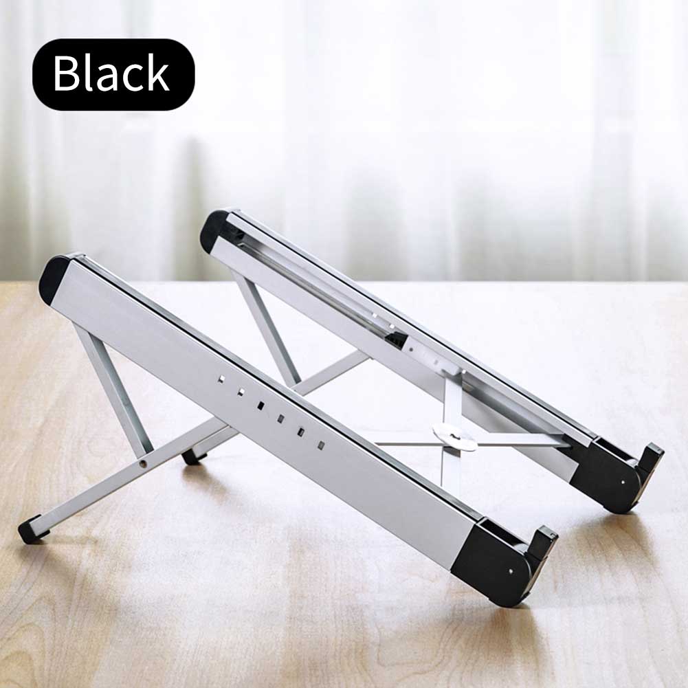 Universal Antislip Moderne Desktop Houder Verstelbare Hoogte Laptop Stand Opvouwbare Draagbare Uitgeholde Kantoor Woonaccessoires: Black