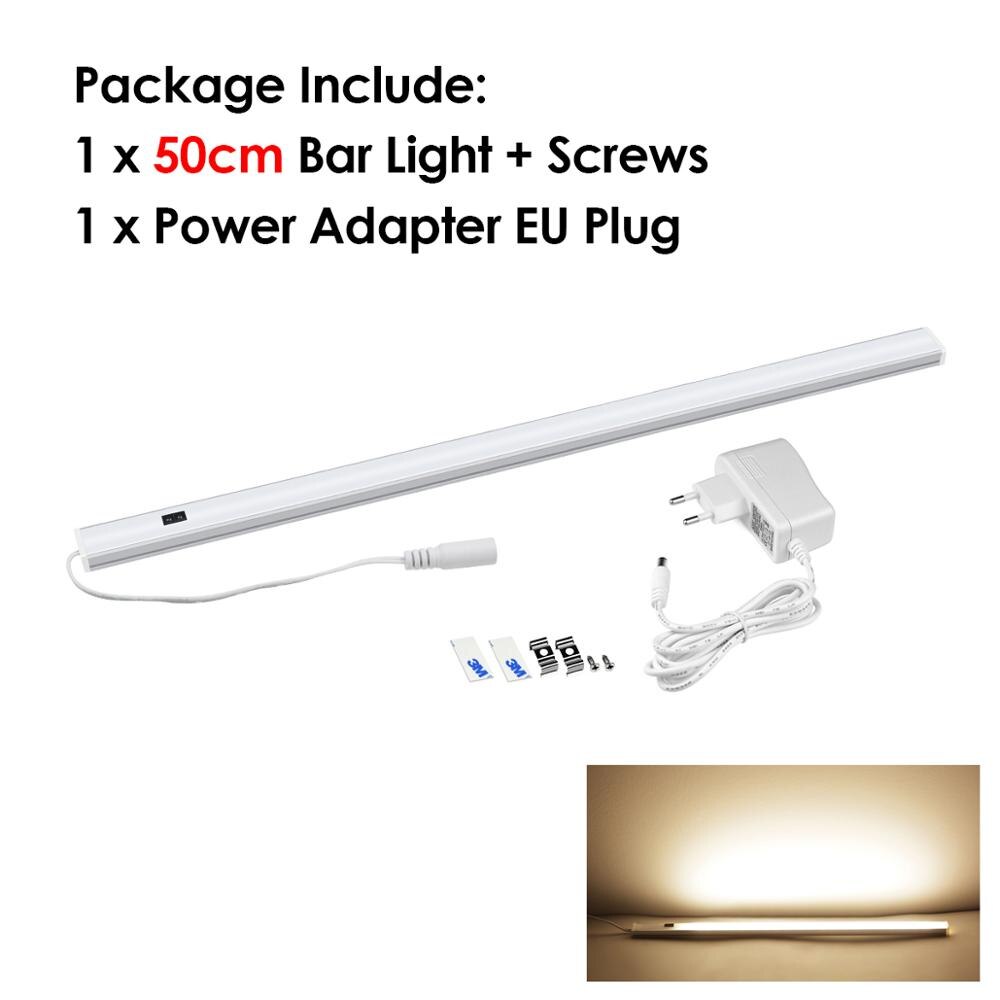 Kjøkkenlys tilbehør håndfeiende sensor under skap led strip bar lys 5w 6w 7w gjør det selv kjøkken nattbord lys led lampe: Varm 50cm