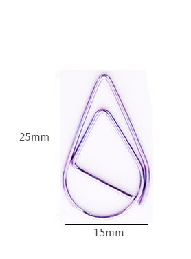 200PCS Cute Teardrop Smooth Stainless Steel Shaped Paper Clips for Office Wedding Women G