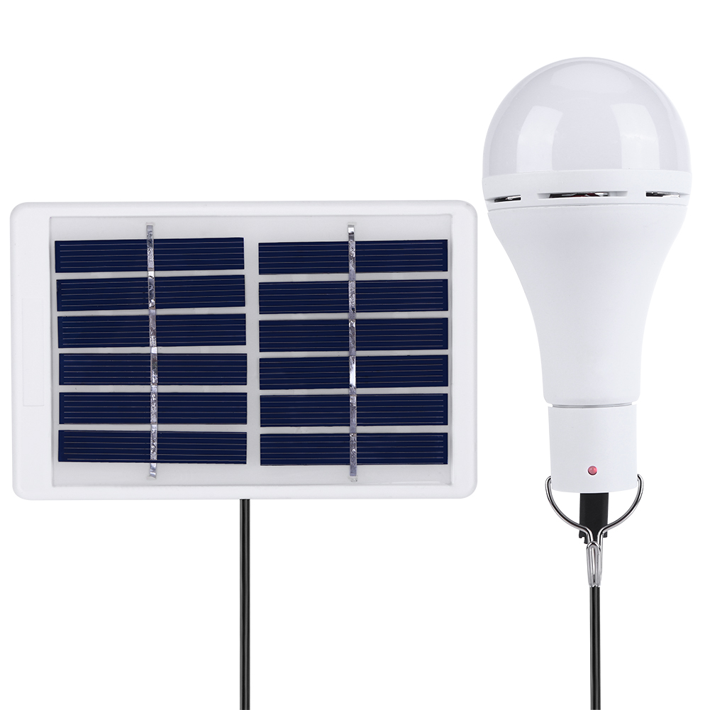 Led Solar Bulb Light Waterdichte Outdoor 5Mode Usb Opgeladen Opknoping Noodsituatie Zonlicht Aangedreven Lamp Draagbaar Krachtig Indoor Huis: WHITE