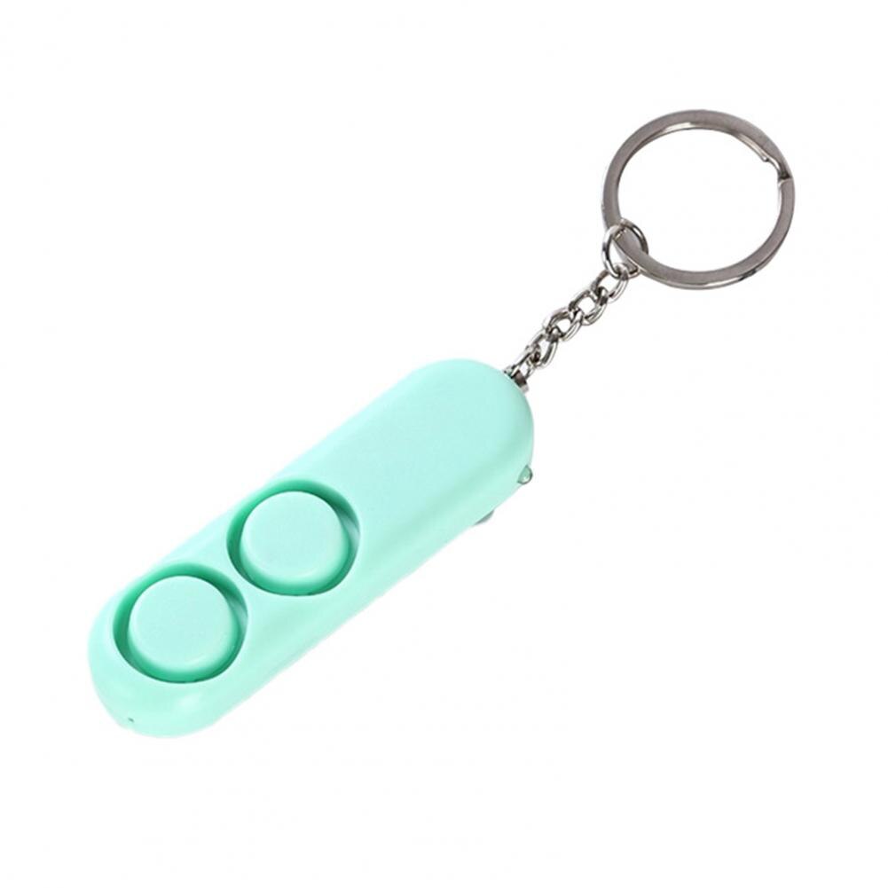 120dB Women Dual Speakers Loud Emergency Safety Alarm Alert Keychain Bag Pendant: green