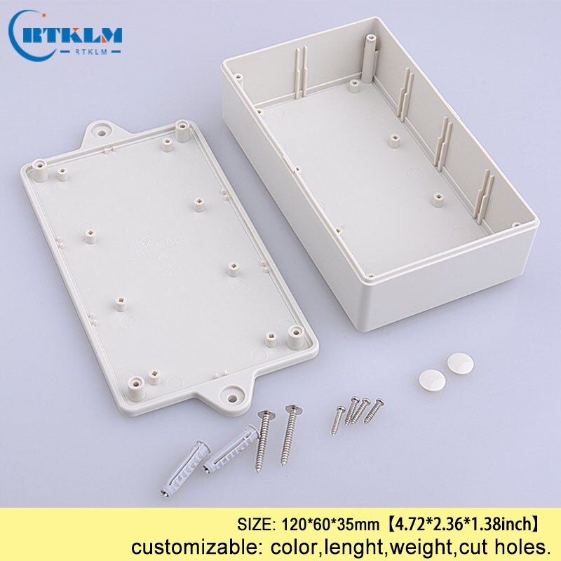 Wandmontage elektronische behuizing abs plastic behuizing producten diy junction box diy speaker plastic behuizing doos 120*60 * 35mm