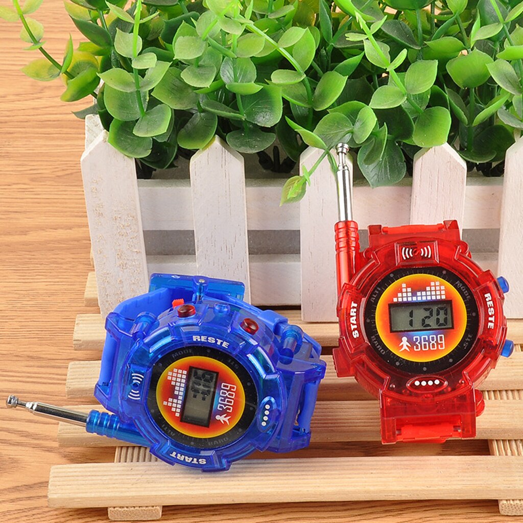 2 uds. De juguetes electrónicos, reloj de pulsera, Radio bidireccional, Walkie Talkie, juego al aire libre
