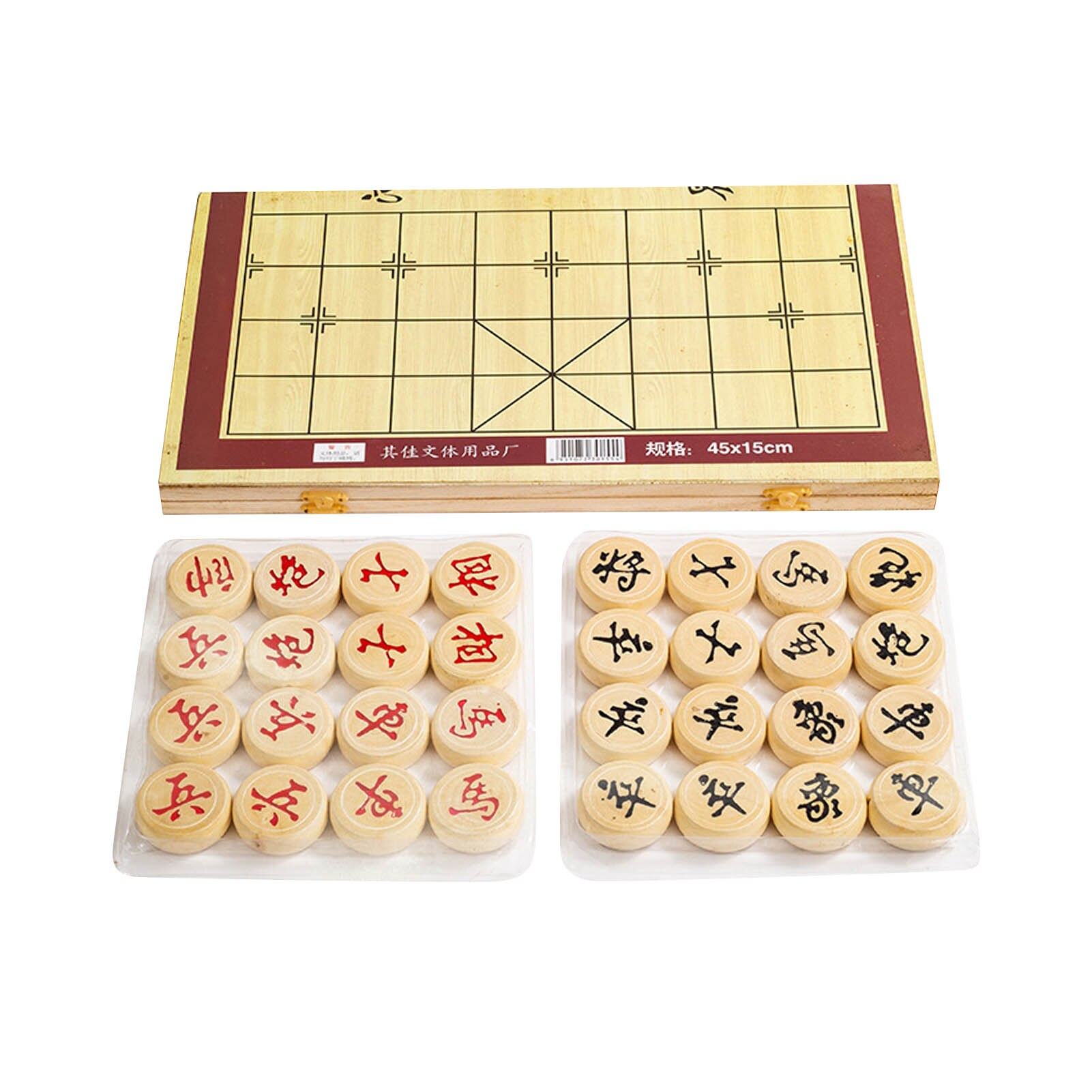 Draagbare 30X10 X2.5cm Folable Houten Traditionele Chinese Schaken Reizen Set Schaken Game Kids Interessante Party Entertainmen
