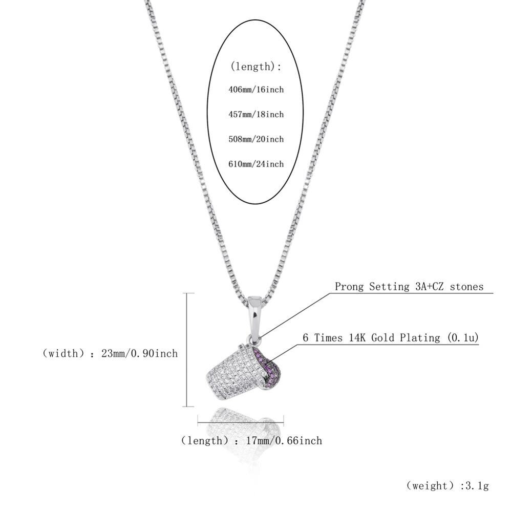 Micro Pave AAA Cubic Zirconia S925 Sterling Silver Bling Ice Out Ice cream Pendants Necklaces for Women Charm Jewelry