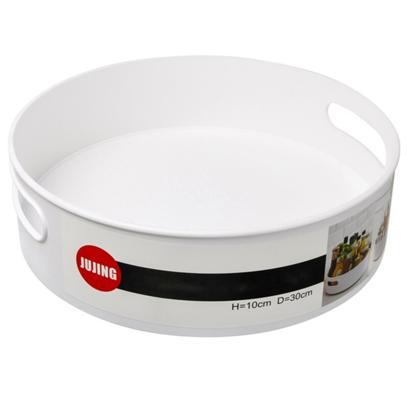 Multi-Function 360 Degree Rotating Storage Tray Container For Home Kitchen Cosmetics Turntable Rack Anti-Slip Spinning Organizer: WT2(30x10cm)