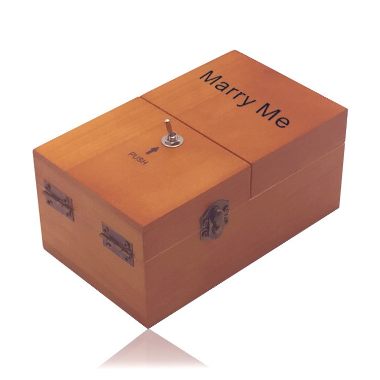 Drôle en bois boîte inutile nouveaux jouets exotiques Anti-Stress Gadgets Surprise jouer astuces blagues pratiques jeu pour les amis: Brown 4