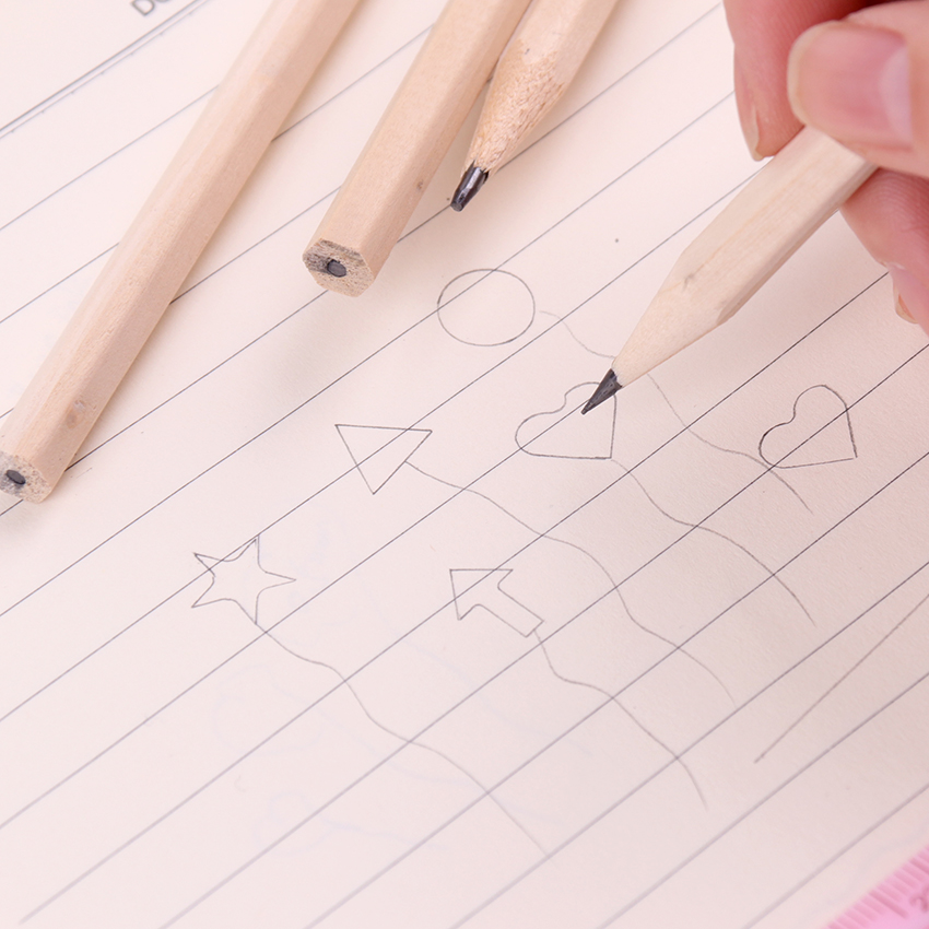 6PCS Eco Friendly Natural Wood Pencil HB Blank Hexagonal Non-Toxic Standard Pencil Drawing Stationery Office School Supplies