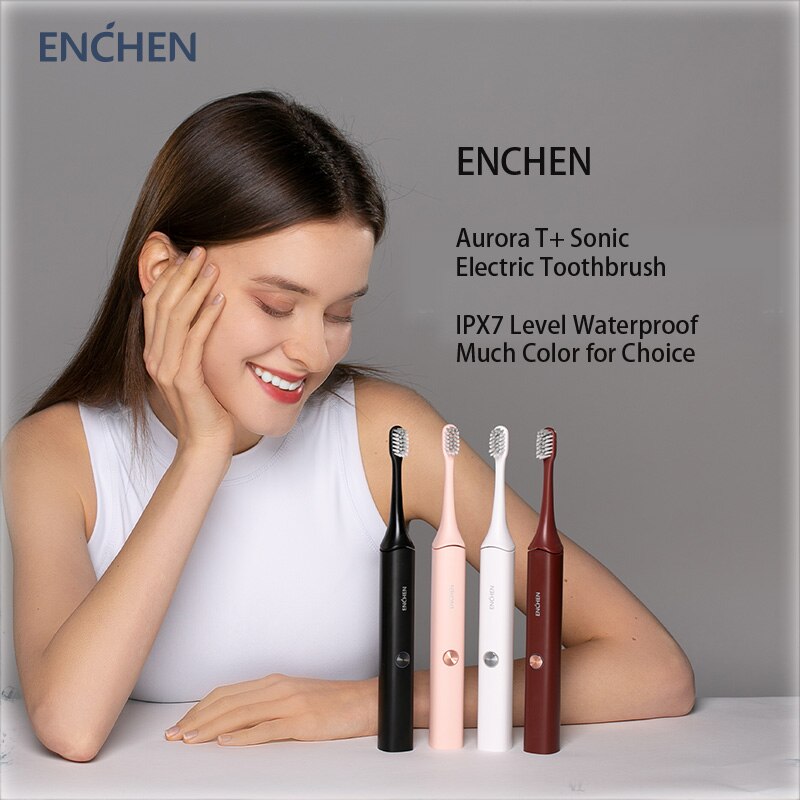 Enchen Aurora T + Sonic Elektrische Tandenborstel IPX7 Niveau Waterdicht Oplaadbare Gevoelige Upgrade Arrivial Originele