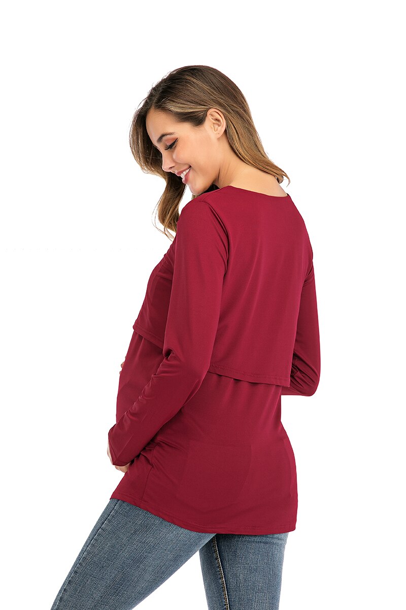 6083#  forår efterår lange ærmer amme skjorter amme t-shirts tøj til gravide gravide fodring toppe