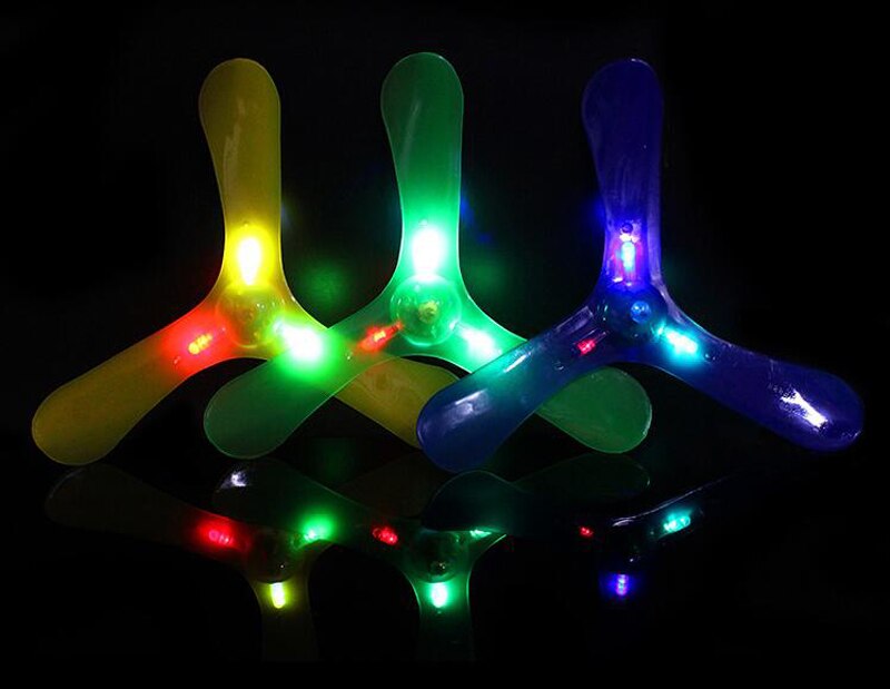 Wooden Boomerang outdoor fun sports Plastic Luminous LED Light Boomerang Outdoor Park special flying Toys Flying Disk saucer GYH