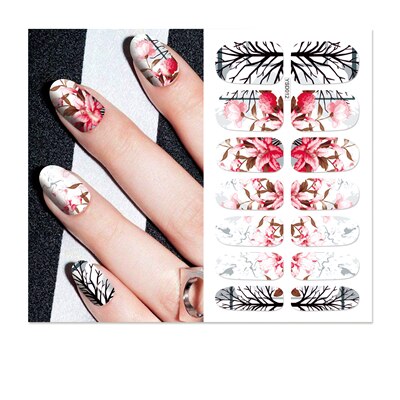 Yzwle 1 Vel Optioneel Kleurrijke Nail Art Water Transfer Stickers Nail Tips Decals Beauty Volledige Cover Wraps Voor Nagels: YSD012