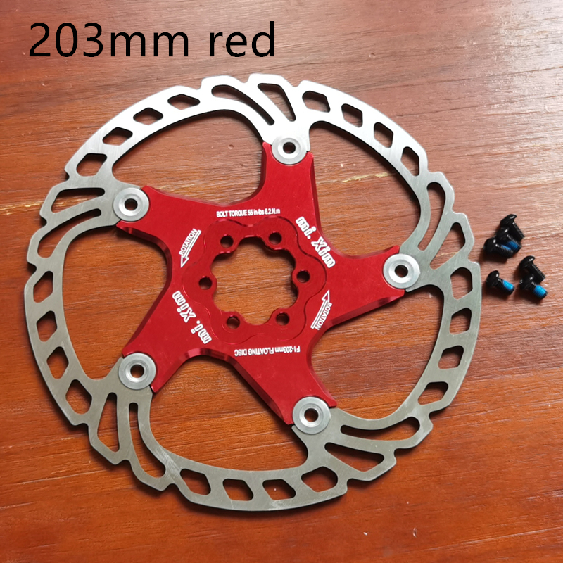neue MTB 140/160/180/203mm Fahrrad bremsscheibe Straße Schwimm Fahrrad Bremse Sechs Nagel Rabatt für Mountainbike Bremsscheiben: rot 203mm