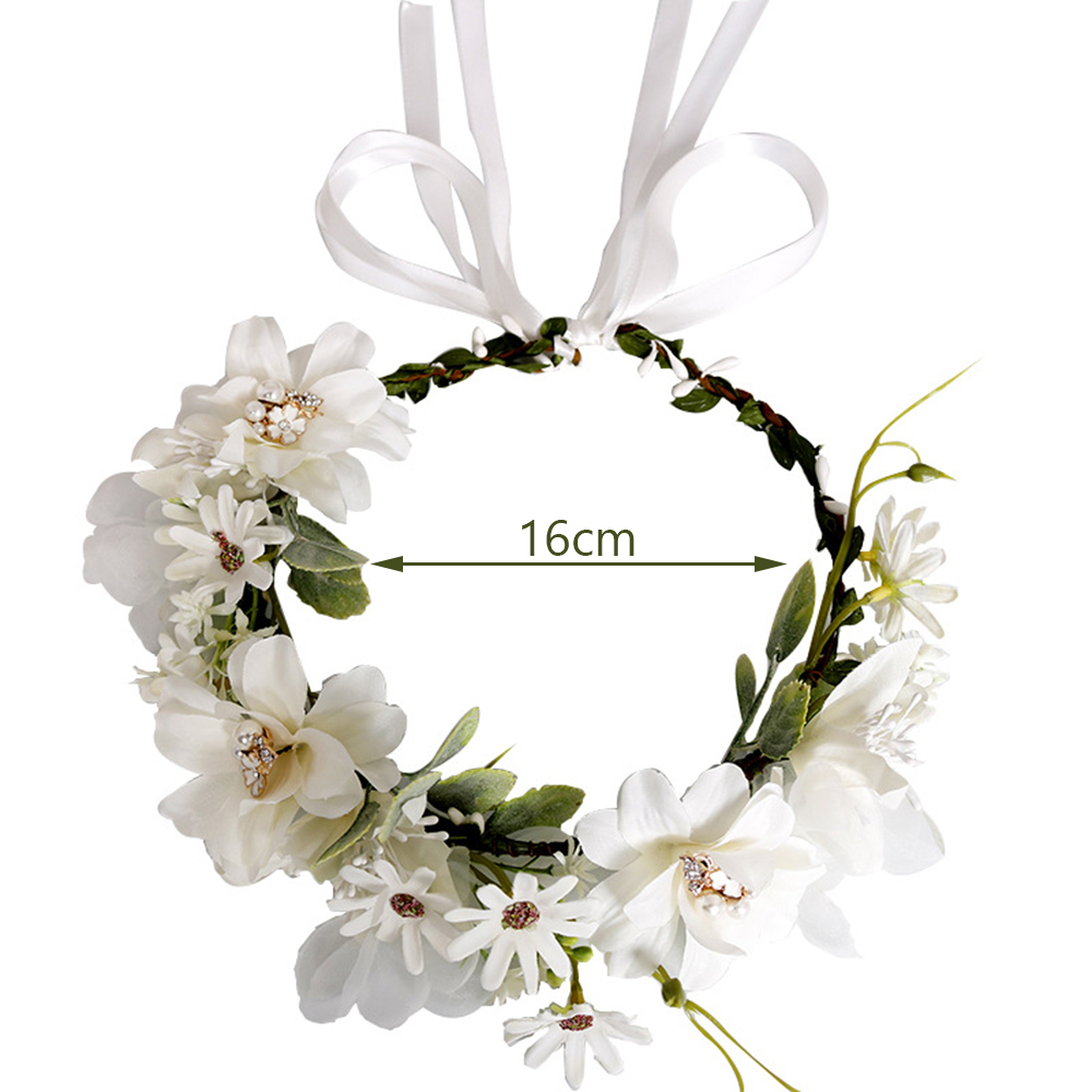 Simulatie Witte Krans Bruiloft Bloem Haarband Hoofdband Fotoshoot Hoofddeksels Rose Krans Bloem Haarband