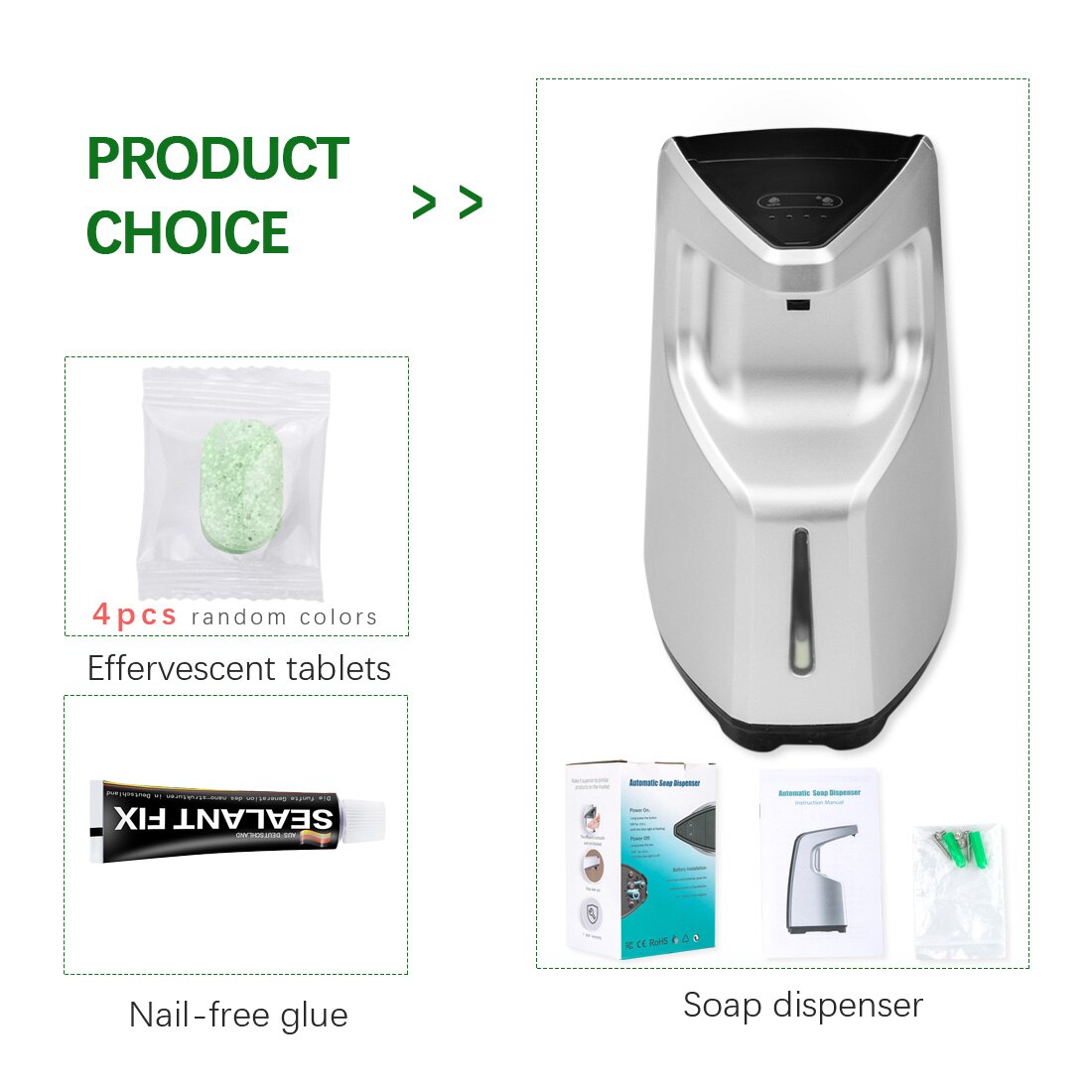 Smart Non-contact Infrared Sensor Wall-mounted/Table-top Hand Dispender Alcohol Handwashing for Kitchen Rest room Bathroom